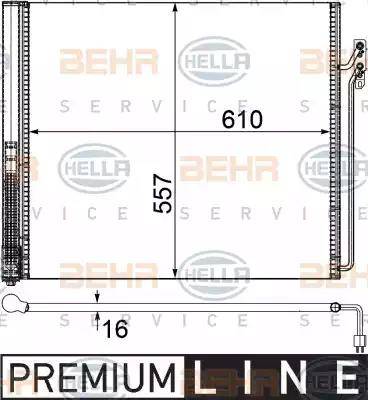 BEHR HELLA Service 8FC 351 309-341 - Kondensators, Gaisa kond. sistēma ps1.lv