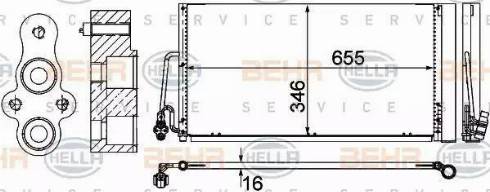 BEHR HELLA Service 8FC 351 309-384 - Kondensators, Gaisa kond. sistēma ps1.lv