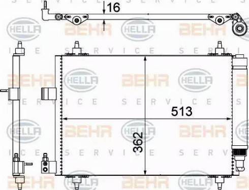 BEHR HELLA Service 8FC 351 309-331 - Kondensators, Gaisa kond. sistēma ps1.lv