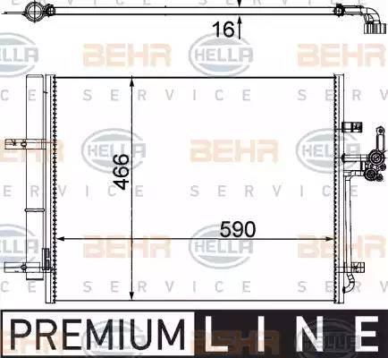 BEHR HELLA Service 8FC 351 304-491 - Kondensators, Gaisa kond. sistēma ps1.lv