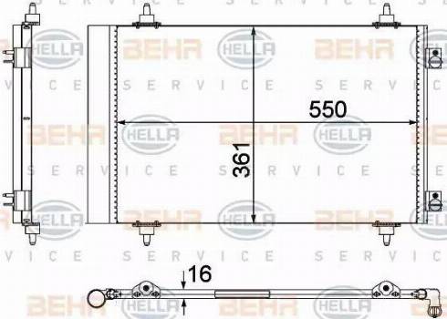 BEHR HELLA Service 8FC 351 304-284 - Kondensators, Gaisa kond. sistēma ps1.lv