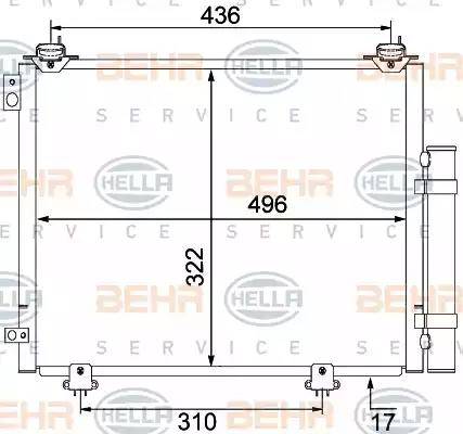 BEHR HELLA Service 8FC 351 304-221 - Kondensators, Gaisa kond. sistēma ps1.lv