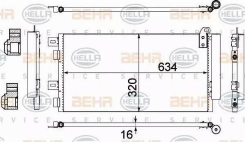 BEHR HELLA Service 8FC 351 300-644 - Kondensators, Gaisa kond. sistēma ps1.lv