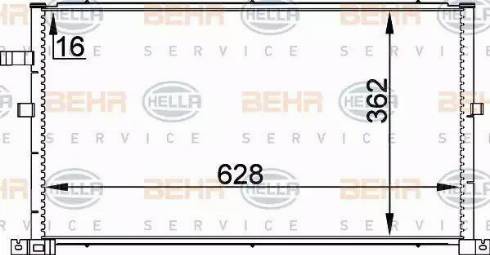 BEHR HELLA Service 8FC 351 300-324 - Kondensators, Gaisa kond. sistēma ps1.lv