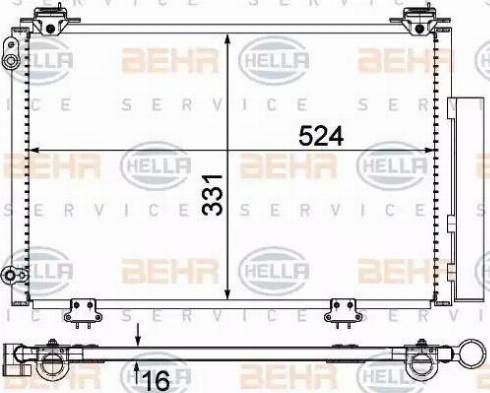 BEHR HELLA Service 8FC 351 300-264 - Kondensators, Gaisa kond. sistēma ps1.lv