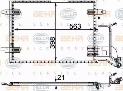 BEHR HELLA Service 8FC 351 301-401 - Kondensators, Gaisa kond. sistēma ps1.lv