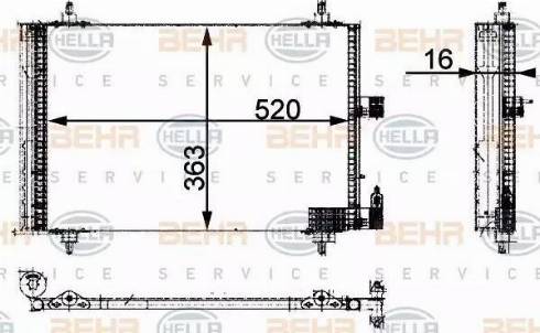 BEHR HELLA Service 8FC 351 301-384 - Kondensators, Gaisa kond. sistēma ps1.lv