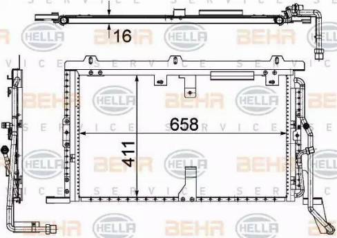 BEHR HELLA Service 8FC 351 302-594 - Kondensators, Gaisa kond. sistēma ps1.lv