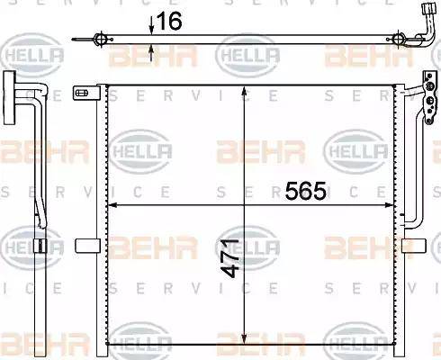 BEHR HELLA Service 8FC 351 302-581 - Kondensators, Gaisa kond. sistēma ps1.lv