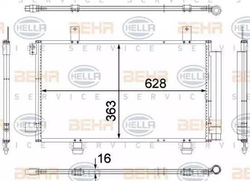 BEHR HELLA Service 8FC 351 307-741 - Kondensators, Gaisa kond. sistēma ps1.lv