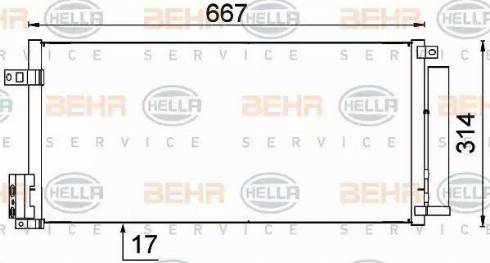 BEHR HELLA Service 8FC 351 319-161 - Kondensators, Gaisa kond. sistēma ps1.lv