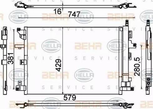 BEHR HELLA Service 8FC 351 310-601 - Kondensators, Gaisa kond. sistēma ps1.lv