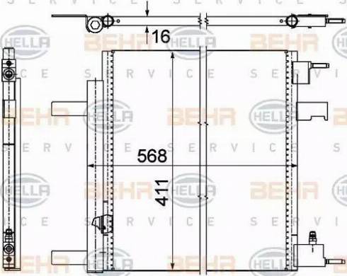 BEHR HELLA Service 8FC 351 310-611 - Kondensators, Gaisa kond. sistēma ps1.lv