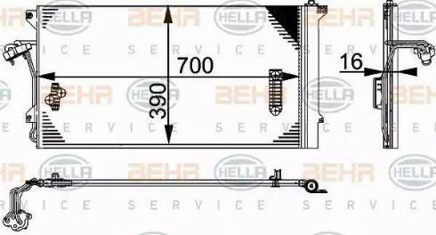 BEHR HELLA Service 8FC 351 317-464 - Kondensators, Gaisa kond. sistēma ps1.lv