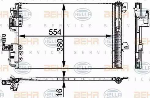 BEHR HELLA Service 8FC 351 317-534 - Kondensators, Gaisa kond. sistēma ps1.lv