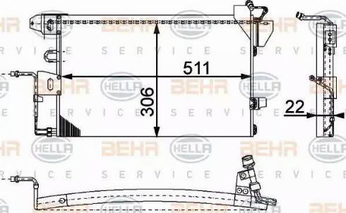 BEHR HELLA Service 8FC 351 317-311 - Kondensators, Gaisa kond. sistēma ps1.lv