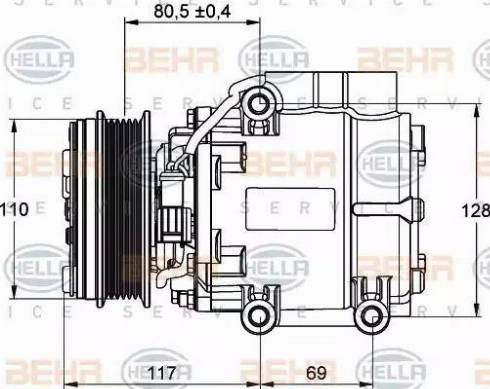 BEHR HELLA Service 8FK 351 109-201 - Kompresors, Gaisa kond. sistēma ps1.lv