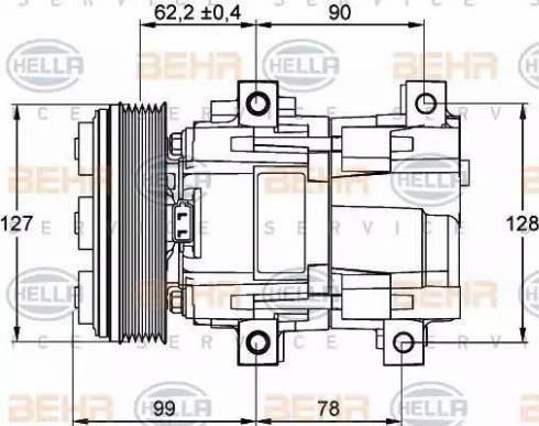 BEHR HELLA Service 8FK 351 113-431 - Kompresors, Gaisa kond. sistēma ps1.lv