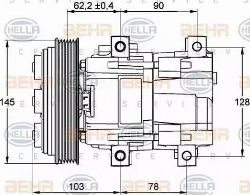 BEHR HELLA Service 8FK 351 113-171 - Kompresors, Gaisa kond. sistēma ps1.lv