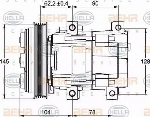 BEHR HELLA Service 8FK 351 113-361 - Kompresors, Gaisa kond. sistēma ps1.lv