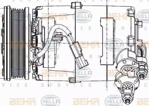 BEHR HELLA Service 8FK 351 334-361 - Kompresors, Gaisa kond. sistēma ps1.lv