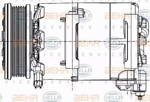 BEHR HELLA Service 8FK 351 334-371 - Kompresors, Gaisa kond. sistēma ps1.lv