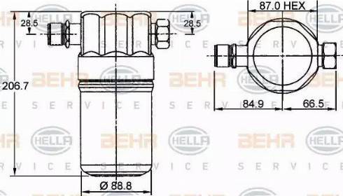 BEHR HELLA Service 8FT 351 192-041 - Sausinātājs, Kondicionieris ps1.lv