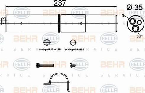 BEHR HELLA Service 8FT 351 200-264 - Sausinātājs, Kondicionieris ps1.lv