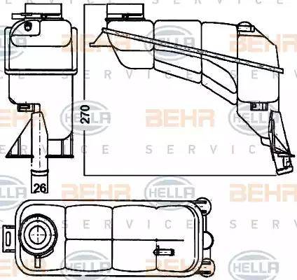 BEHR HELLA Service 8MA 376 755-121 - Kompensācijas tvertne, Dzesēšanas šķidrums ps1.lv