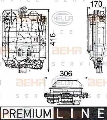 BEHR HELLA Service 8MA 376 753-781 - Kompensācijas tvertne, Dzesēšanas šķidrums ps1.lv