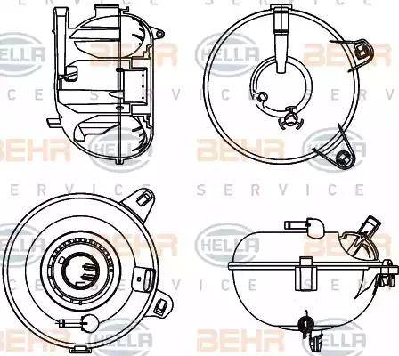 BEHR HELLA Service 8MA 376 702-464 - Kompensācijas tvertne, Dzesēšanas šķidrums ps1.lv