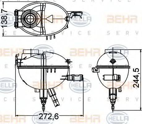 BEHR HELLA Service 8MA 376 789-771 - Kompensācijas tvertne, Dzesēšanas šķidrums ps1.lv