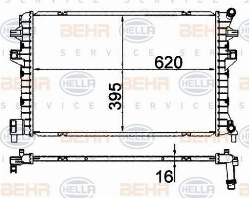 BEHR HELLA Service 8MK 376 912-234 - Zemas temperatūras dzesētājs, Starpdzesētājs ps1.lv