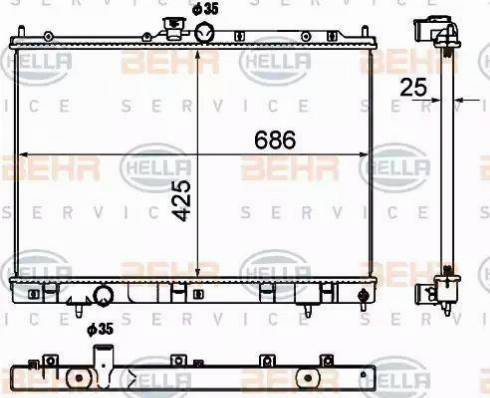 BEHR HELLA Service 8MK 376 790-361 - Radiators, Motora dzesēšanas sistēma ps1.lv