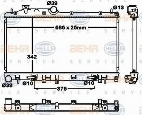 BEHR HELLA Service 8MK 376 792-411 - Radiators, Motora dzesēšanas sistēma ps1.lv