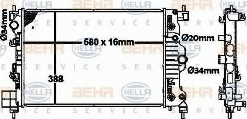 BEHR HELLA Service 8MK 376 792-771 - Radiators, Motora dzesēšanas sistēma ps1.lv