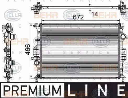 BEHR HELLA Service 8MK 376 745-591 - Radiators, Motora dzesēšanas sistēma ps1.lv