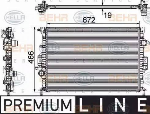 BEHR HELLA Service 8MK 376 745-601 - Radiators, Motora dzesēšanas sistēma ps1.lv