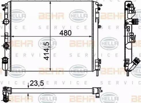 BEHR HELLA Service 8MK 376 755-341 - Radiators, Motora dzesēšanas sistēma ps1.lv