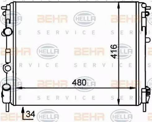 BEHR HELLA Service 8MK 376 701-704 - Radiators, Motora dzesēšanas sistēma ps1.lv