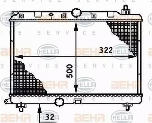 BEHR HELLA Service 8MK 376 708-591 - Radiators, Motora dzesēšanas sistēma ps1.lv