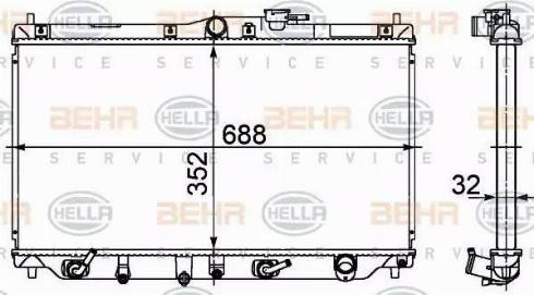 BEHR HELLA Service 8MK 376 708-311 - Radiators, Motora dzesēšanas sistēma ps1.lv