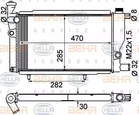 BEHR HELLA Service 8MK 376 715-384 - Radiators, Motora dzesēšanas sistēma ps1.lv