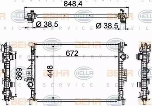 BEHR HELLA Service 8MK 376 787-121 - Radiators, Motora dzesēšanas sistēma ps1.lv