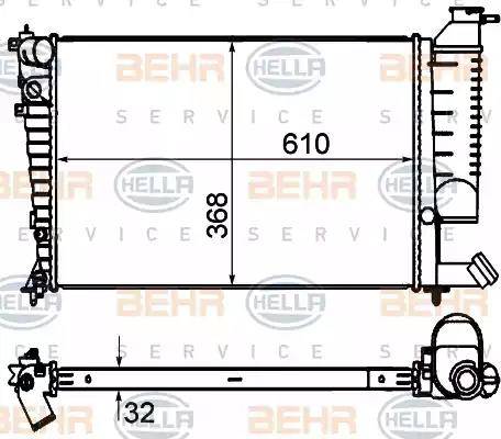 BEHR HELLA Service 8MK 376 735-291 - Radiators, Motora dzesēšanas sistēma ps1.lv