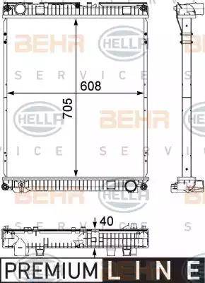 BEHR HELLA Service 8MK 376 730-621 - Radiators, Motora dzesēšanas sistēma ps1.lv