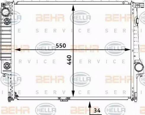 BEHR HELLA Service 8MK 376 722-531 - Radiators, Motora dzesēšanas sistēma ps1.lv