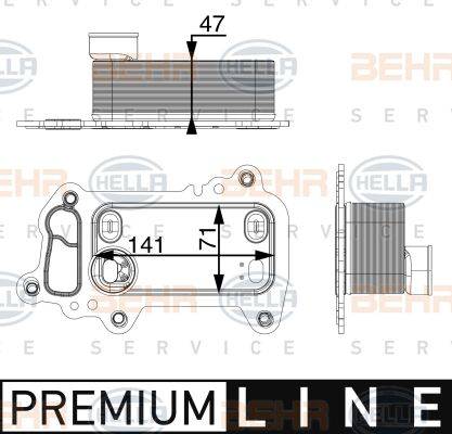 BEHR HELLA Service 8MO 376 747-421 - Eļļas radiators, Motoreļļa ps1.lv