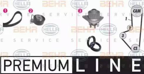 BEHR HELLA Service 8MP 376 809-831 - Ūdenssūknis + Zobsiksnas komplekts ps1.lv