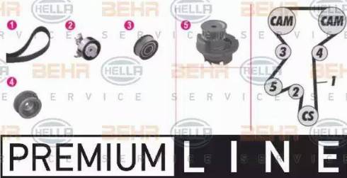 BEHR HELLA Service 8MP 376 804-861 - Ūdenssūknis + Zobsiksnas komplekts ps1.lv